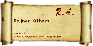 Rajner Albert névjegykártya