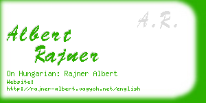 albert rajner business card